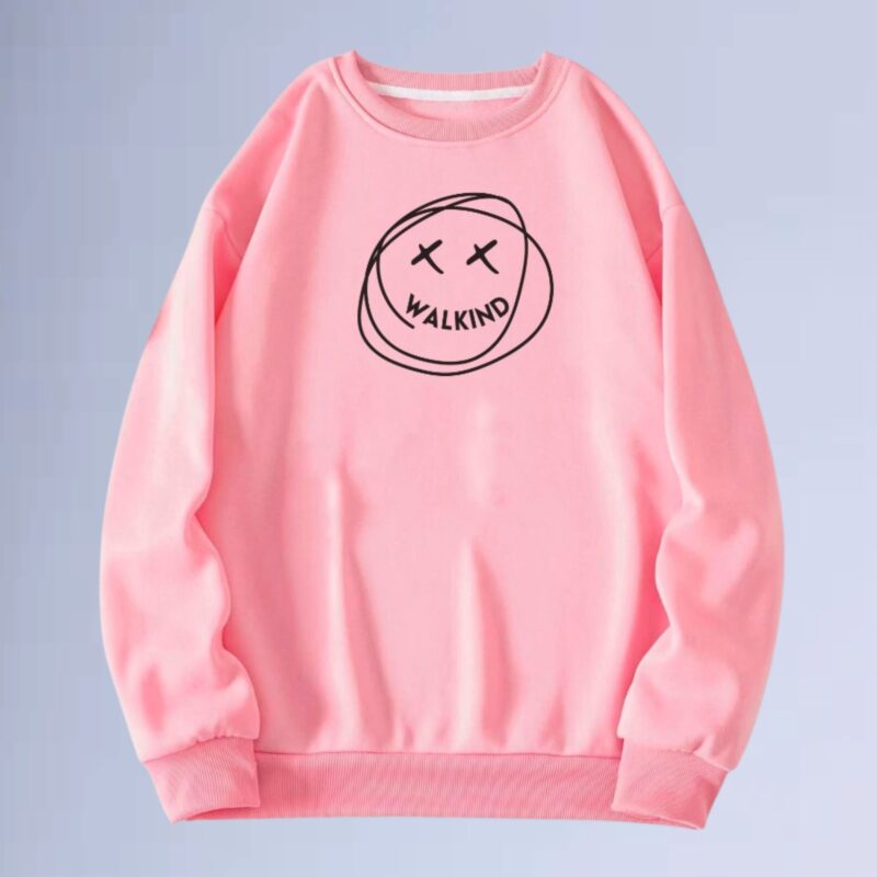 Rosa — moletom gola careca walkind smilie