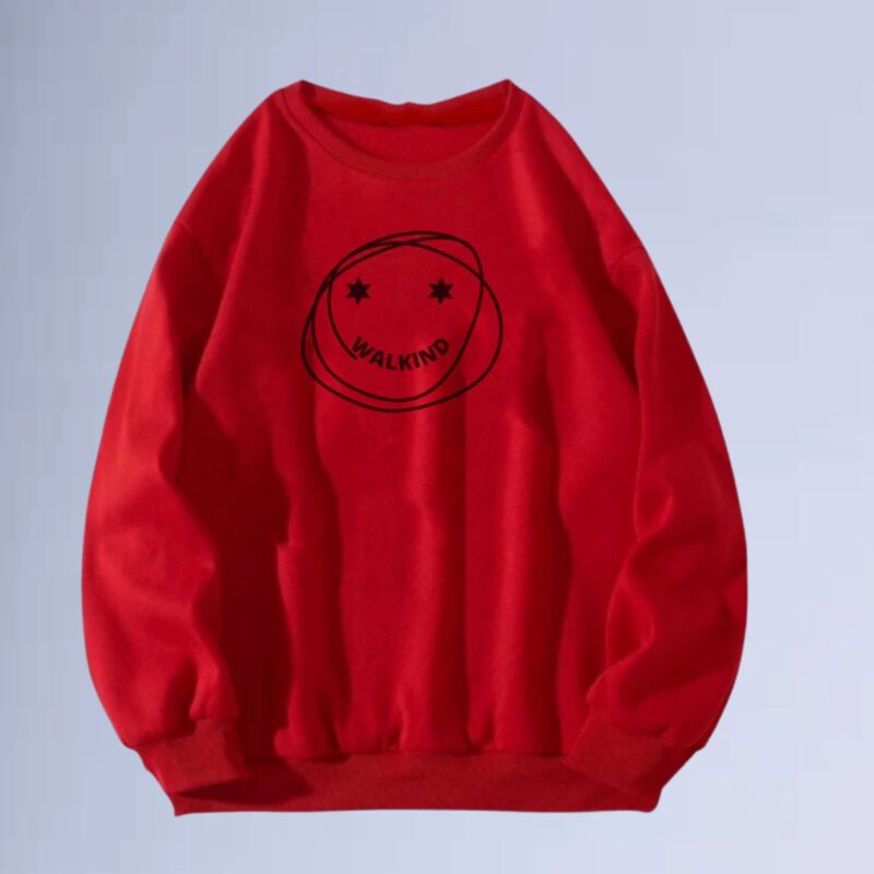 Vermelho — moletom gola careca walkind smilie star