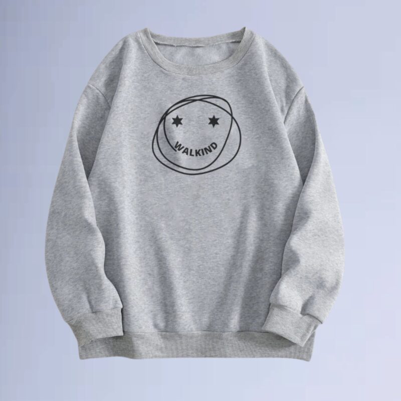 Cinza Mescla — moletom gola careca walkind smilie star