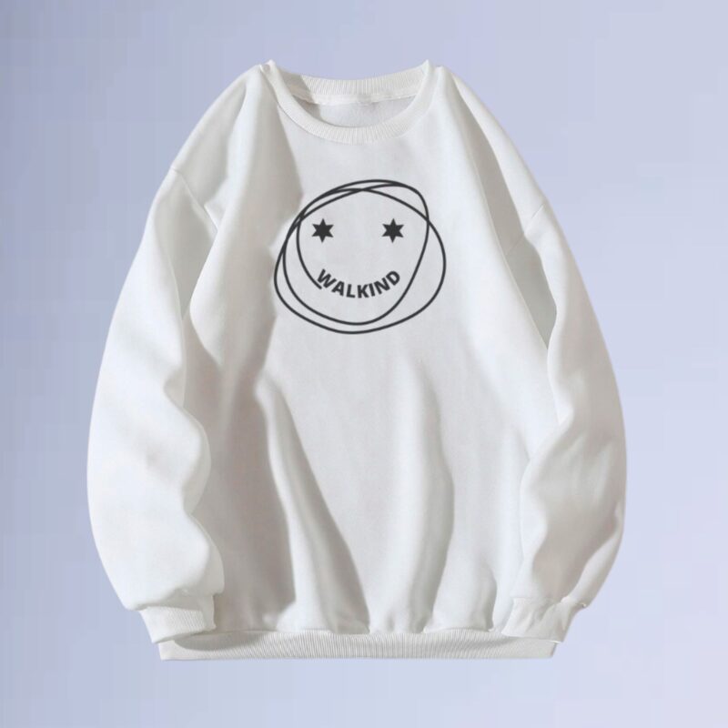 Branco — moletom gola careca walkind smilie star