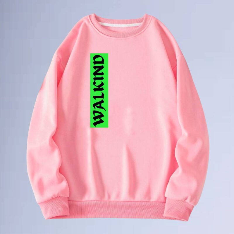 Rosa — moletom gola careca walkind street green
