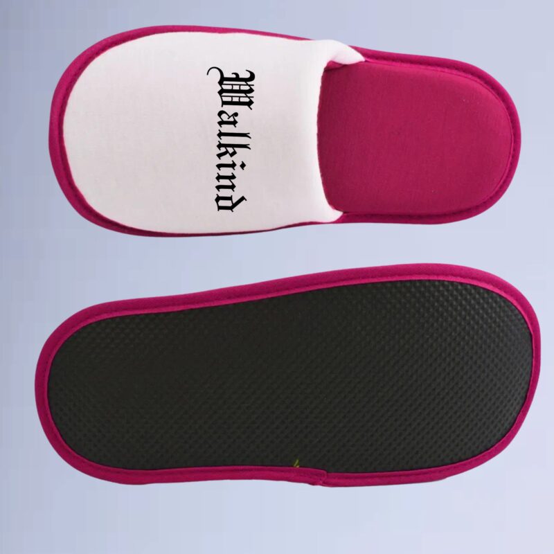 Rosa/Branco — pantufa walkind ingles antigo