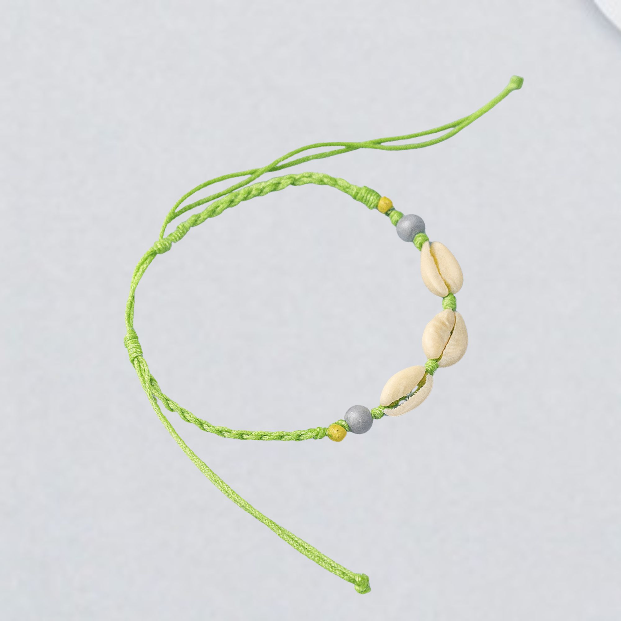 Pulseira Surf Style com Búzios e Cordão Verde | WALKIND