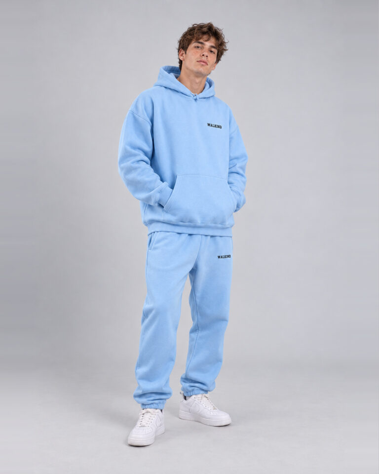 Conjunto de Moletom Canguru Walkind Logo Small Azul Bebe