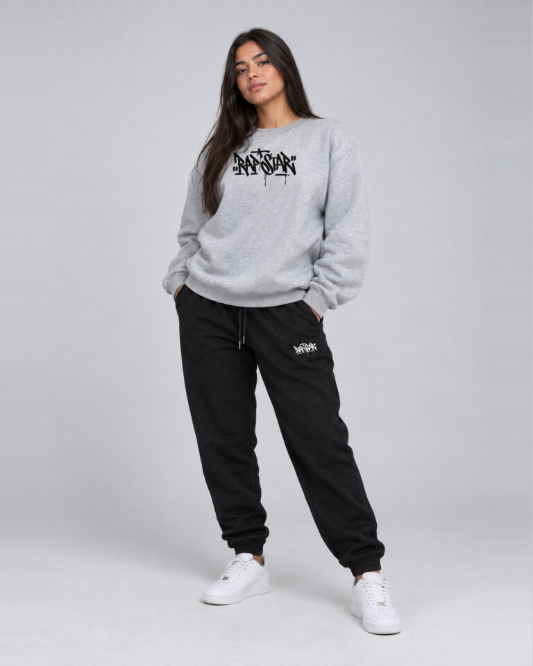 Conjunto de moletom gola careca estrela do rap