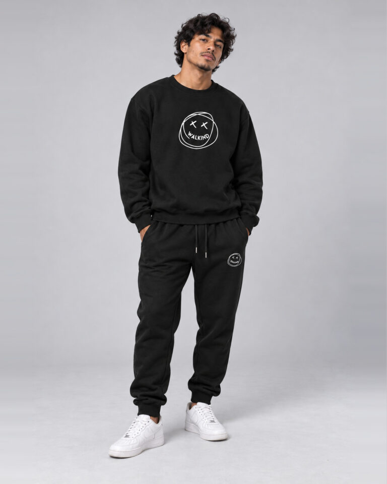 Conjunto de moletom gola careca smilie
