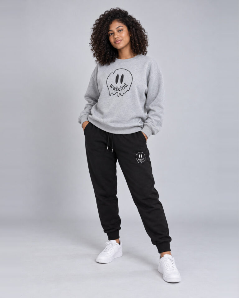 Conjunto de moletom gola careca smilie melt