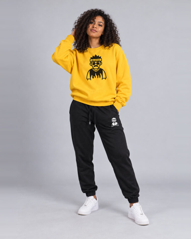 Conjunto de moletom gola careca walkind swag