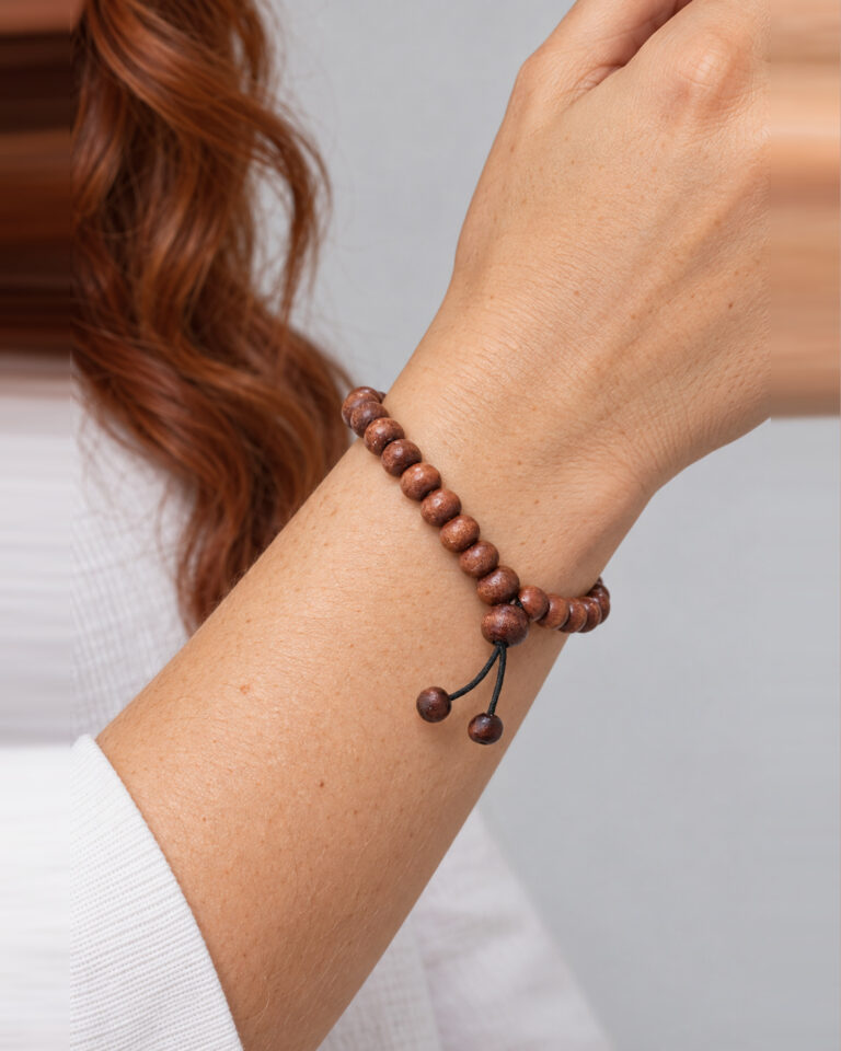 Pulseira Espiritual Japamala 27 Contas Madeira