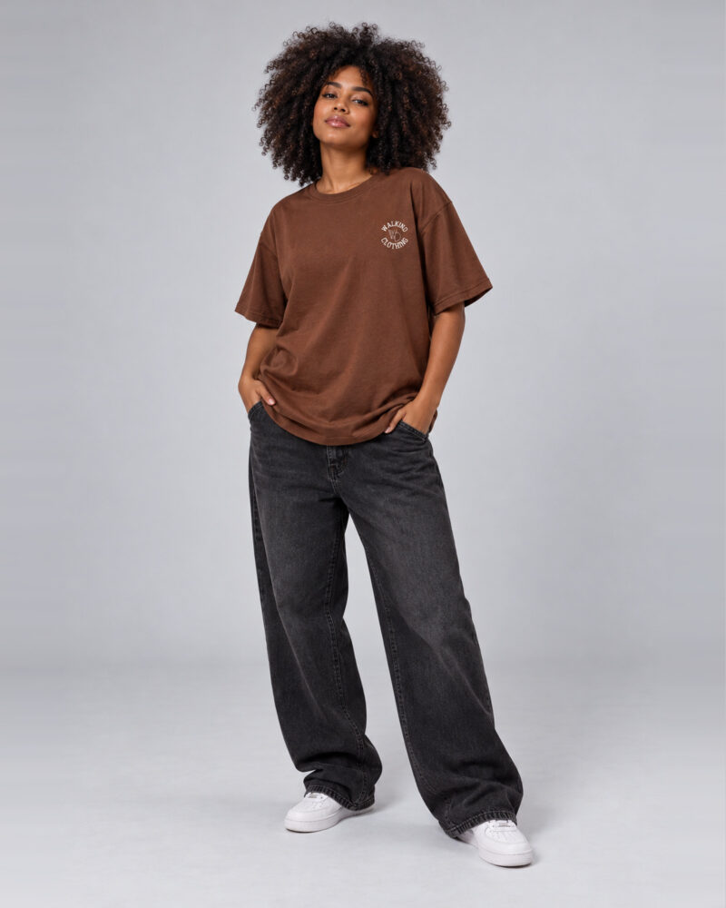 Marrom — camiseta  mini walkind clothing