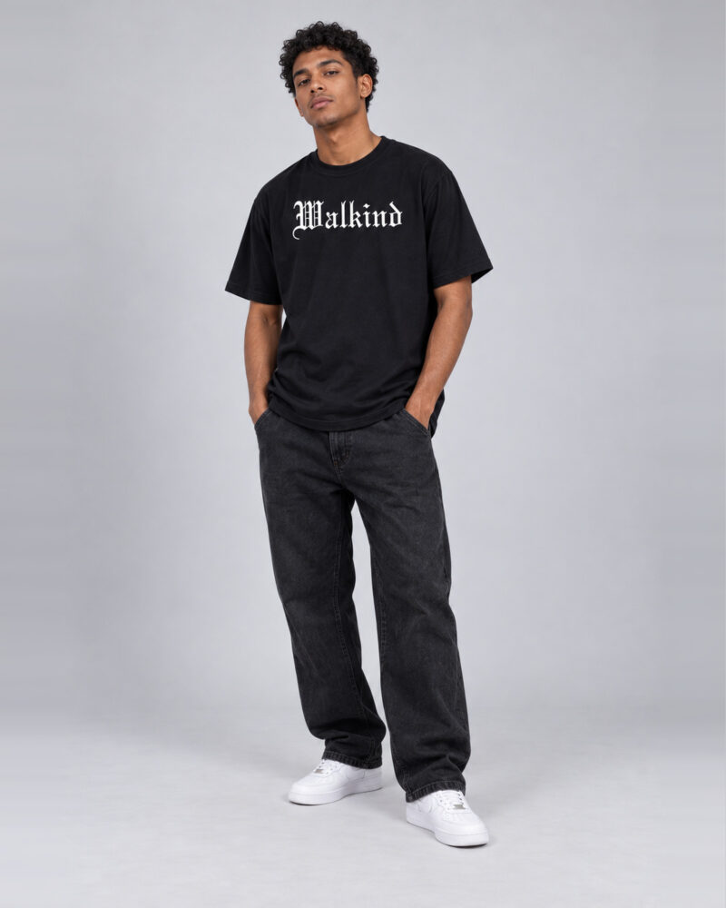Preto — camiseta walkind inglês antigo