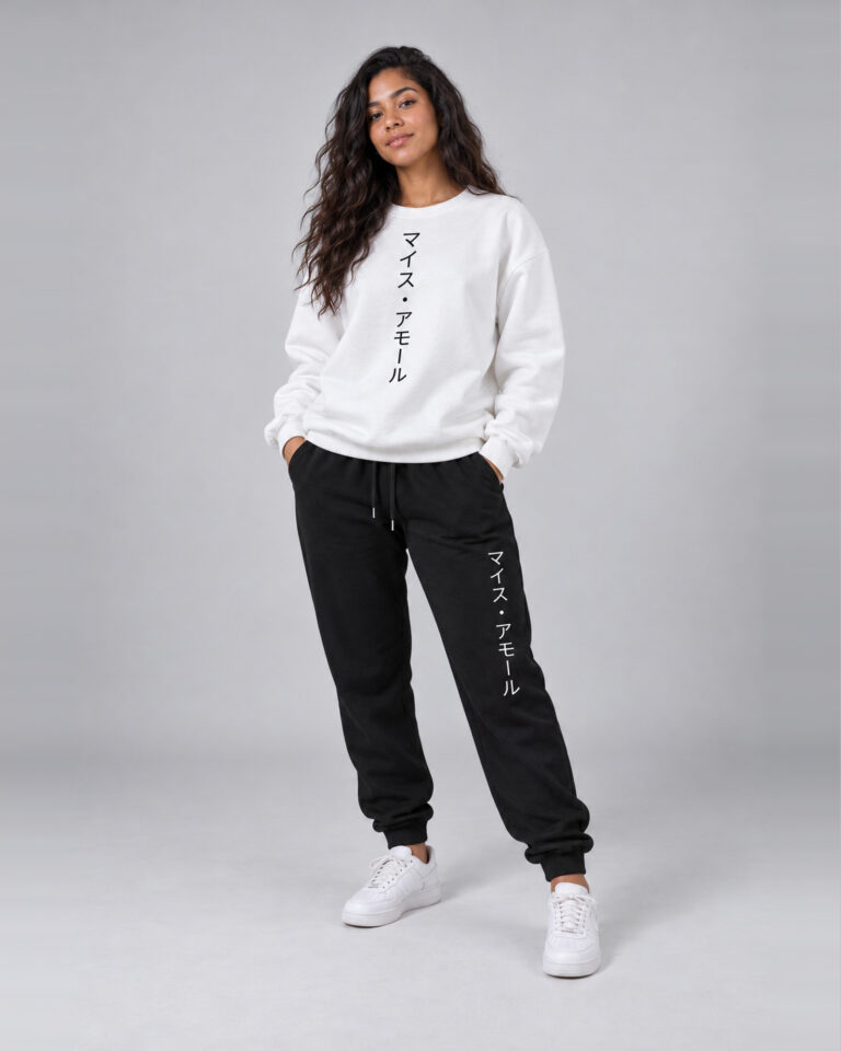 conjunto moletom gola careca walkind mais amor